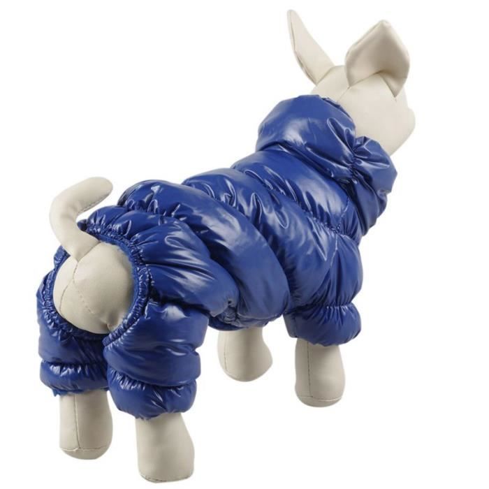 Manteau Blouson,Combinaison pour animaux domestiques Combinaison pour chiens,veste pour chiot,manteau d'hiver - Type Bleu-M