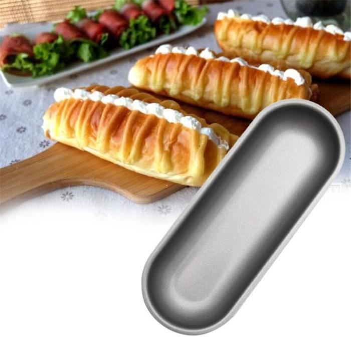Ovale métal Hot Dog moule boîte en acier au carbone Hotdog moule antiadhésif machine à pain outil viande saucisse faisant moule