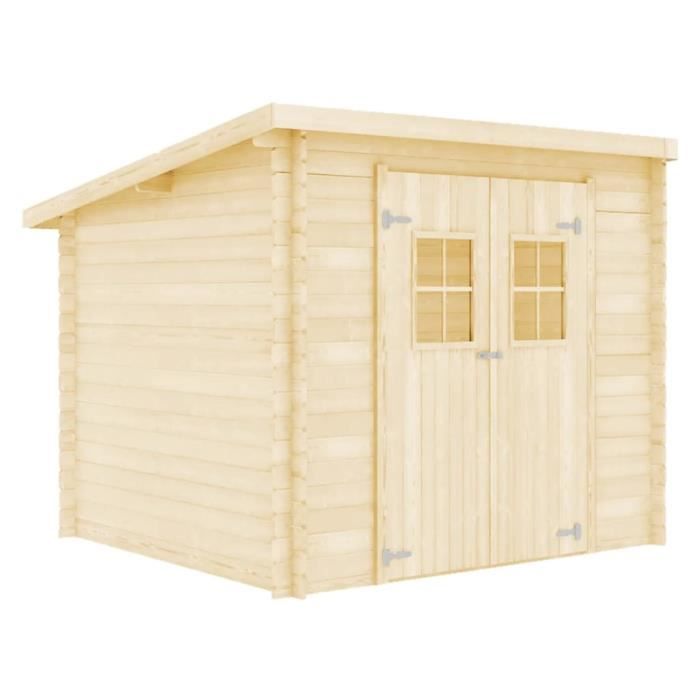 Top Cabanon en rondins 28 mm 3,3x2,6 m Bois massif ☺582161