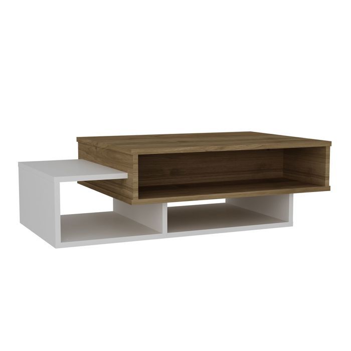 Table basse Tab - White, Walnut