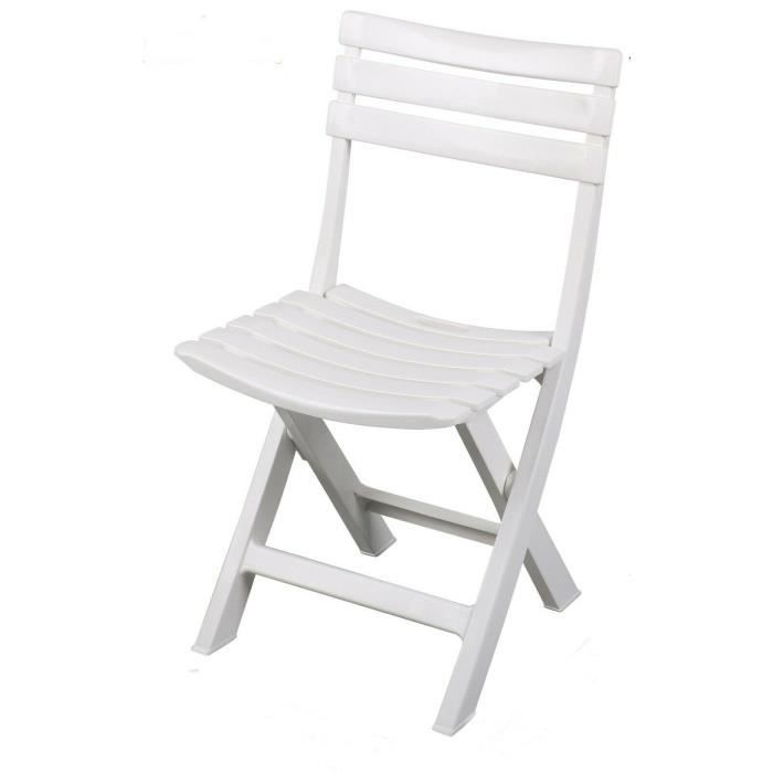 blanche CHAISE FAUTEUIL DESIGN PLASTIQUE PLIANT PLIABLE PLAGE CAMPING