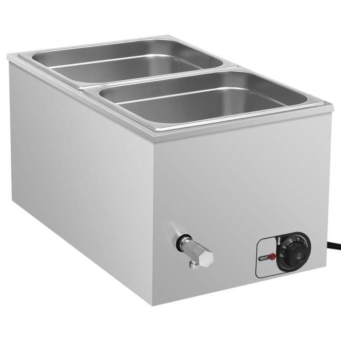 YUY Chauffe-plat au bain-marie Acier inoxydable 1500 W GN 1-2