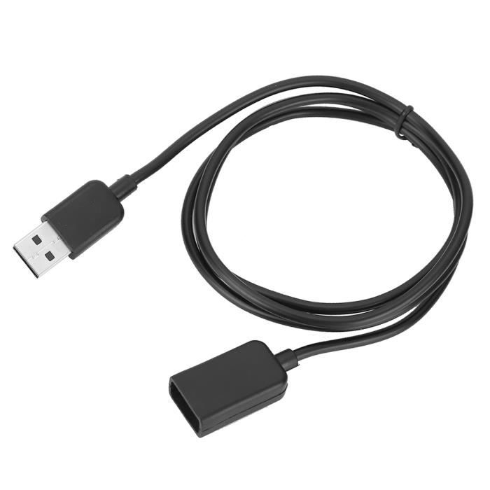 Drfeify Câble de charge de bracelet 1M 5i Chargeur de Montre Câble de Charge USB de Bracelet Intelligent Léger Noir en Caoutchouc
