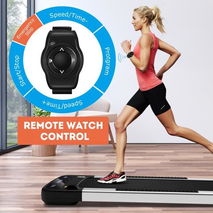 BESPORTBLE Tapis de Course Electrique ,Vitesse de contrôle du bracelet, 6 Km-h, 12 Programmes