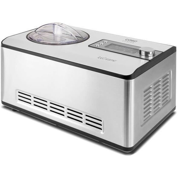 Caso 3298 Ice Creamer-2 en 1 Machine à yaourt design avec technologie de compresseur, produit jusqu'à 2 l Sorbetière en acier inoxyd