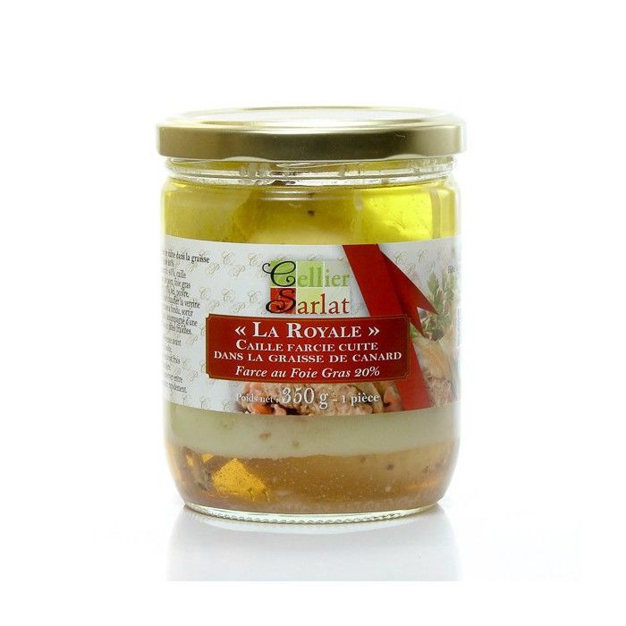 Caille confite farce royale au foie gras, 350g