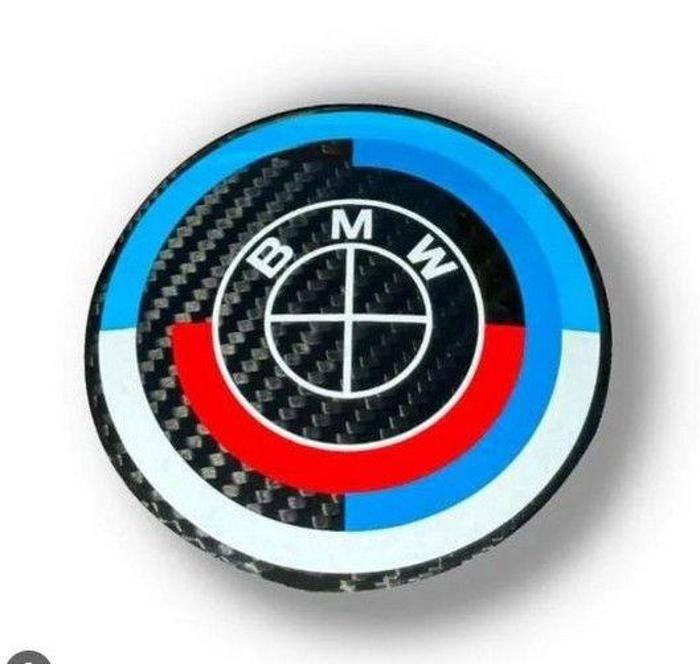 4 X CENTRE DE ROUES CACHE MOYEU BMW Fibre de carbone NOIR LOGO 68 MM