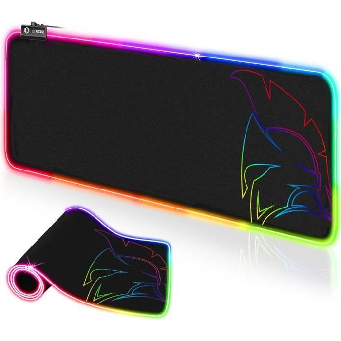 EMPIRE GAMING – Dark Rainbow Tapis de Souris Gamer – RGB LED 12 Modes d’Eclairage