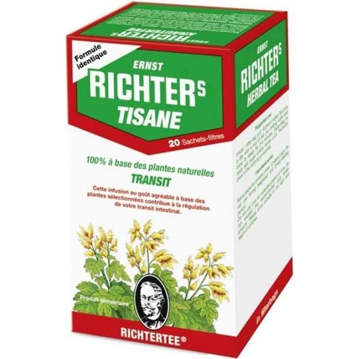 Tisane Richter Transit, Tisane à base de plantes naturelles pour Transit (6 boîtes)
