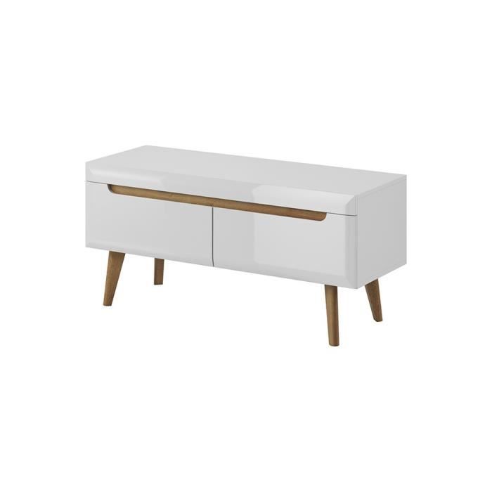 Meuble TV NORDY 107 cm - blanc