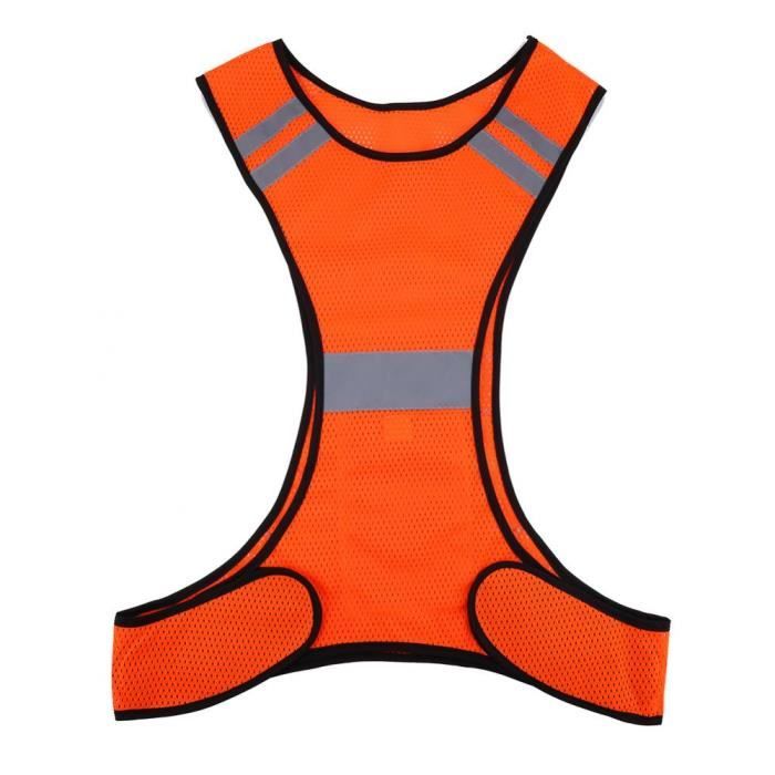 Gilet de sécurité réfléchissant haute visibilité Vêtements de sécurité de course de nuit Taille réglable - royalachat