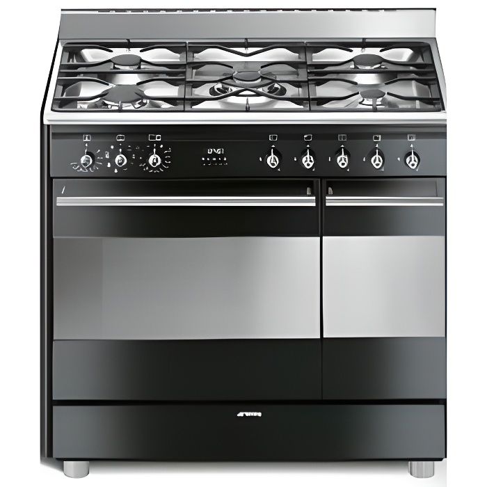 SMEG - Cuisinière Gaz Centre de Cuisson 90cm SCB92