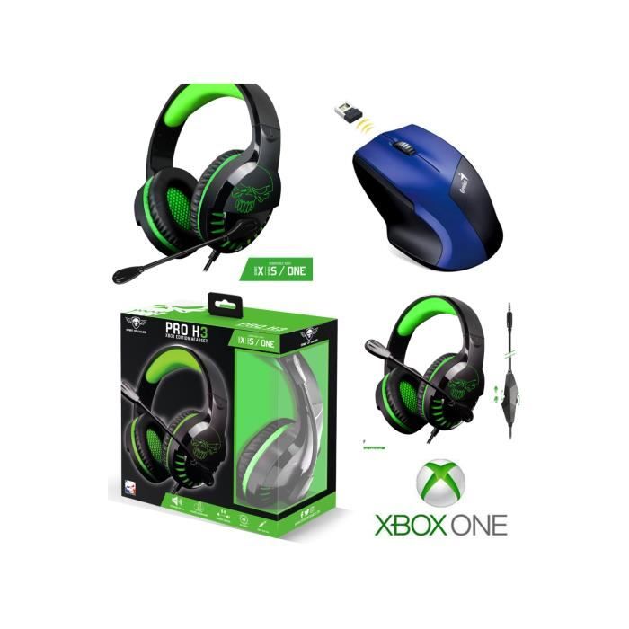 CASQUE GAMER PRO H3 POUR XBOX ONE - SERIES X | S - PC /Stéréo /XBOX EDITION SPIRIT OF GAMER + Souris SANF FIL GENIUS HQ