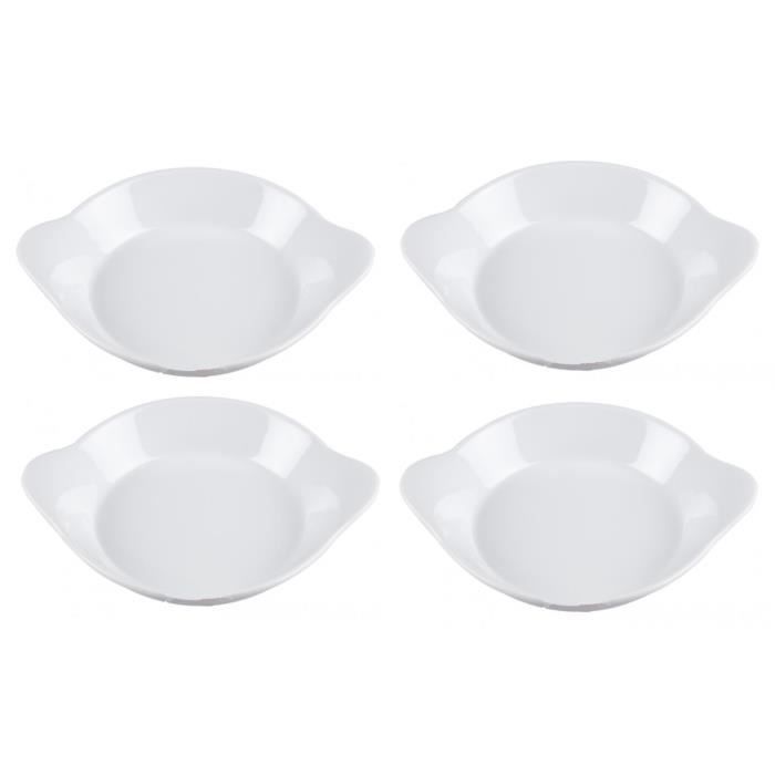 TOM plat de service en porcelaine 18 x 15,5 x 4 cm 4 pcs blanc