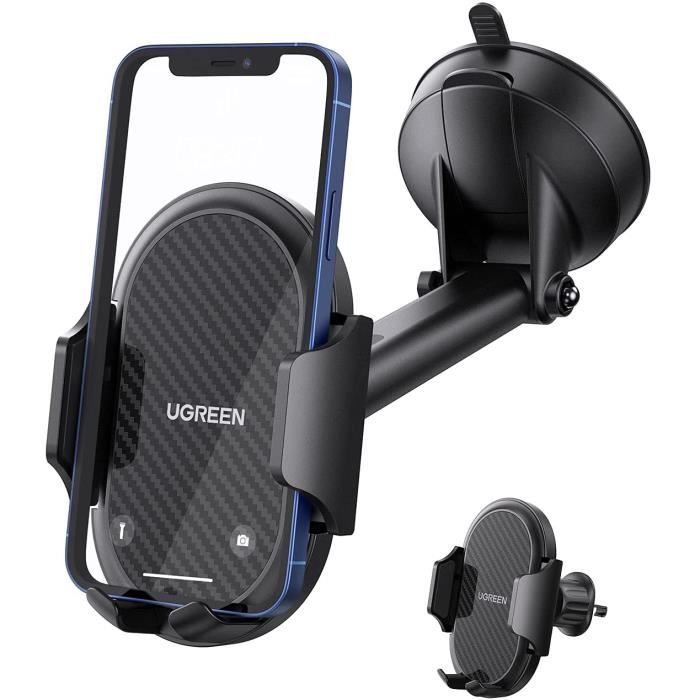 UGREEN Support Téléphone Voiture 3 en 1 Tableau de Bord Pare Brise Grille Aération GPS Mode Paysage
