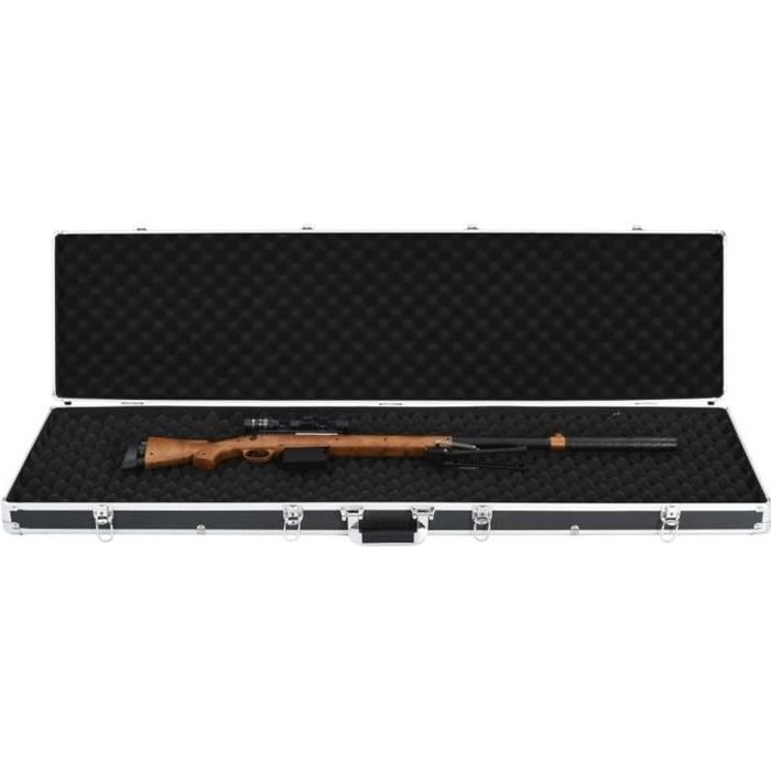 PRI Mallette pour arme à feu/sacs de rangement - Noir - 134 x 35 x 12 cm - aluminium et ABS et bois et mousse