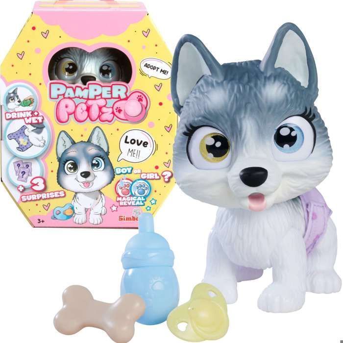 Jouet Interactif SMOBY – Husky Pamper Petz, 4 Accessoires, Articulé, Dès 3 Ans