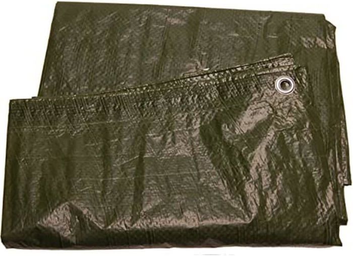Bâche en Poly Vert Argenté Robuste (20 Pieds x 30 Pieds
