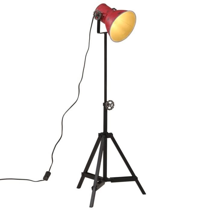 vidaXL Lampadaire 25 W rouge délavé 35x35x65/95 cm E27 lampe lampe sur pied lampe industrielle lumière lampe de 371875
