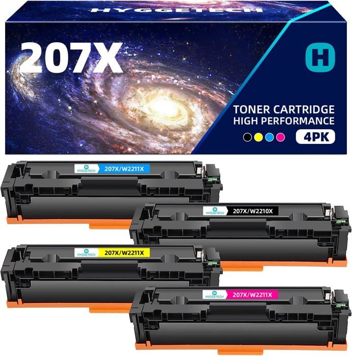 Lot x4 Cartouches de Toner Compatible pour HP 207X 207A Noir