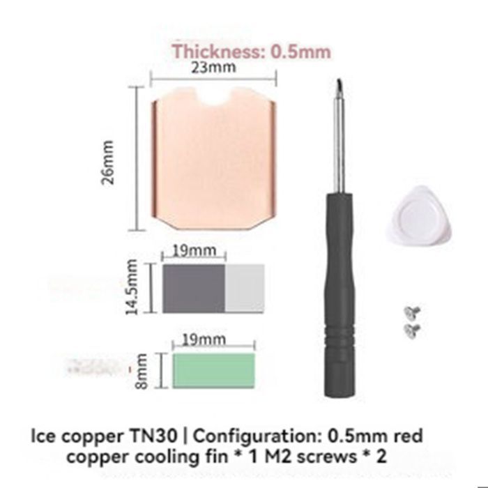 Dissipateur Thermique .2 2230 SSD pour Console de Jeu Portable Plus SSD SN740 Heat Sink en Cuivre - vue 2