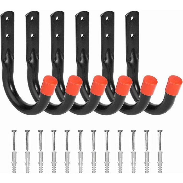 20 Crochets Garage Acier 10,5cm - Support Murale 20kg Pour Outils, Vélos, Tuyaux