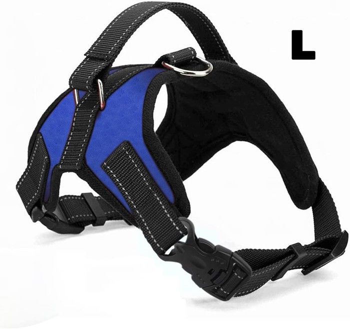 Comparer les prix de JupVierge Harnais chien Confortable Souple Rembourrée Réglable Pet Chest Harnais pour Petit Moyen Grand Chien (Bleu L)