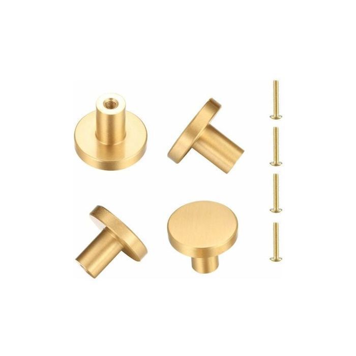 Poignee de Porte Laiton Massif Rond Poignée de Meuble Poignée Boutons de Tirage Tiroir Armoire Placards Commode Cuisine Monot