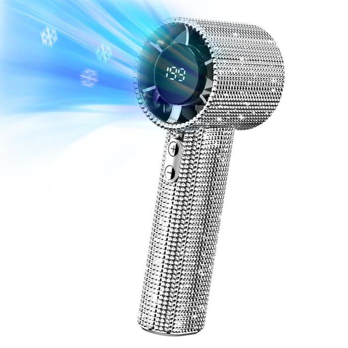 Ventilateur turbo portatif ventilateur turbo portatif Full Diamond ventilateur portatif rechargeable 199 Gear Wind-Diamant blanc - Unbranded