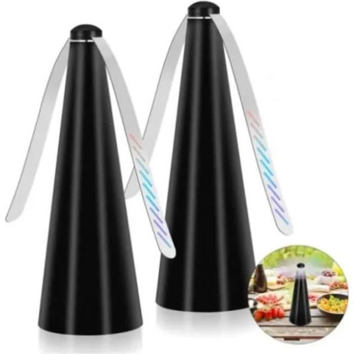 Ventilateur Anti-mouches De Table - 2 Pièces - Répulsif à Pales Brillantes - Pour Intérieur/extérieur, Barbecue, Camping