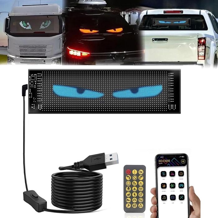 Lumière pour yeux de diable pour voitures-Écran-Yeux LED pour camions -prise USB-LED