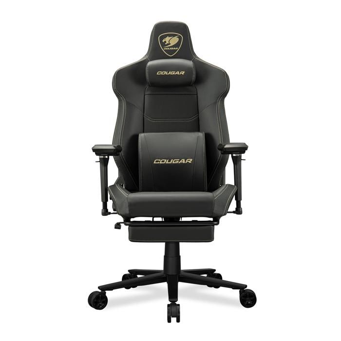 Fauteuil gaming - COUGAR - ARMOREVOM - Noir/doré - Repose-Pieds Rétractable - Accoudoirs 5D