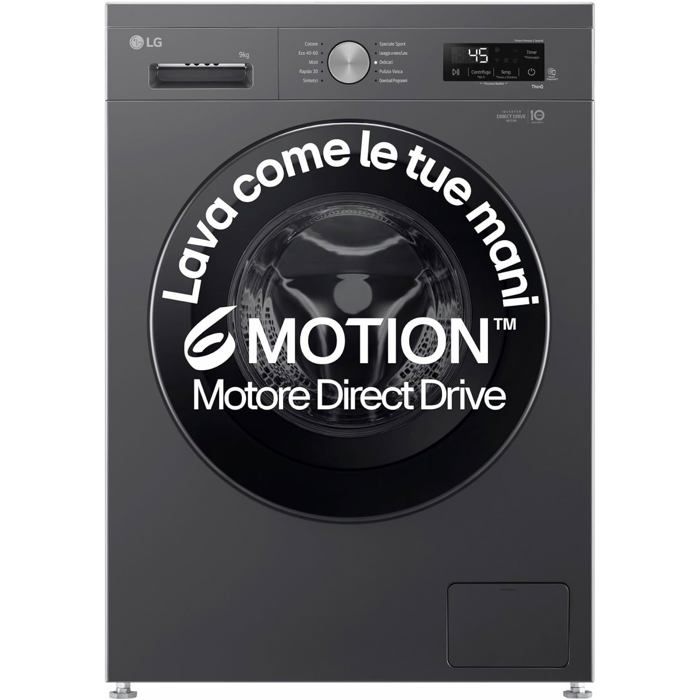 LG F4NX1009NMB Machine a Laver 9kg Chargeur Frontal Serie X1 Classe A 1400 Tours WiFi 6 Motion Direct Drive Lavage a vapeur All - vue 2