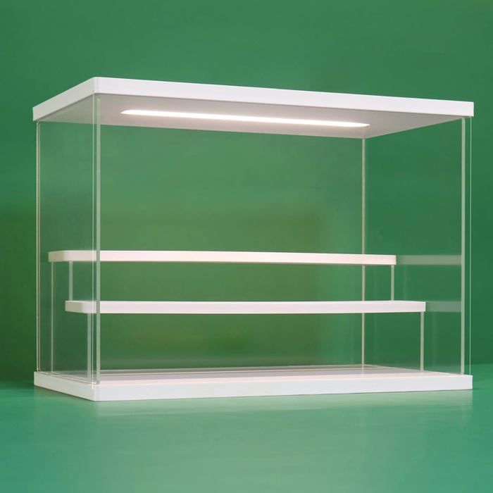 Vitrine Rick en acrylique avec miroir,armoire anti-poussière astronomique,transparente,adaptée