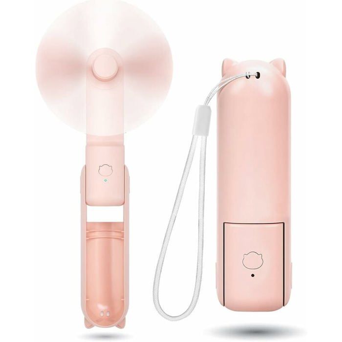 Mini Ventilateur à Main Silencieux Rechargeable à 3 vitesses Ventilateur USB Portable avec Batterie pour Voyage - Pzcc