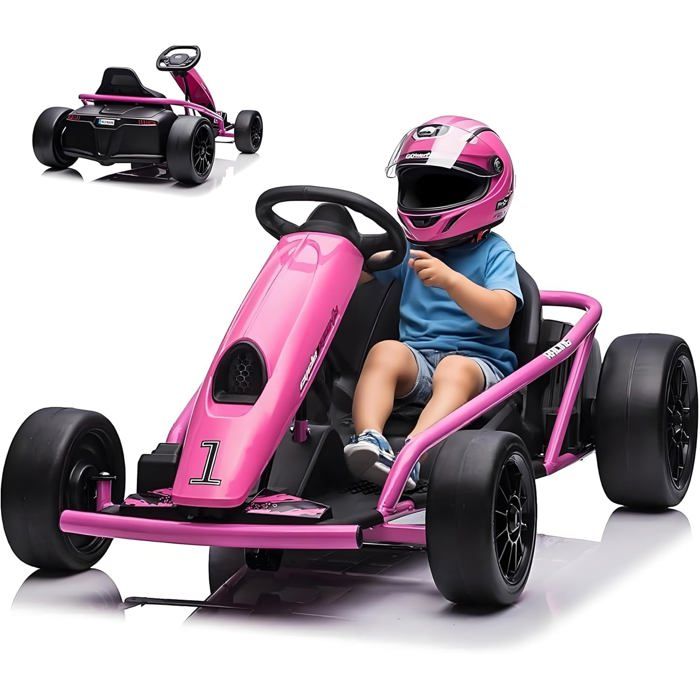 GOPLUS Go-Kart pour Enfant 3-6 Ans,Kart à Pédales Extérieur avec Siège Réglable sur 2 Positions