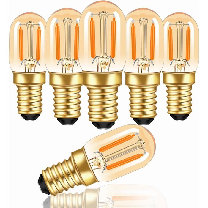 TRAHOO-Ampoule E14 Filament LED Vintage 1W 220V 100LM Verre Ambré Blanc Chaud 2200K Équivalent 10W Mini Tubulaire T22 E14 [J108]