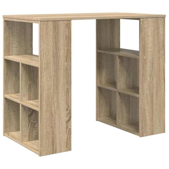 Bureau avec étagères intégrées - CLARENCE - Chêne Sonoma - 90x50x75 cm ...