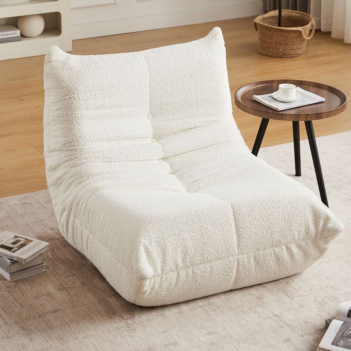 Pouf PoireStyle Togo avec Mousse à MémoireCanapé Simple pour Salon Chambre et Bureau-94x101x71cmBeige