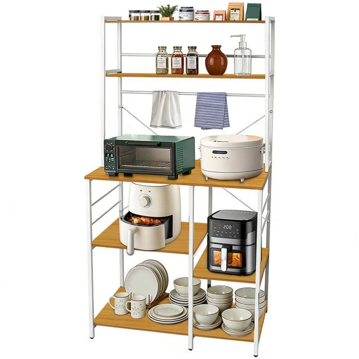 MIPAN.Desserte De Cuisine Jaune - 40x90x168cm - Meuble Bas Cuisine 168 cm - Scaffale per Microonde - Mobile Cucina - Portaspezie