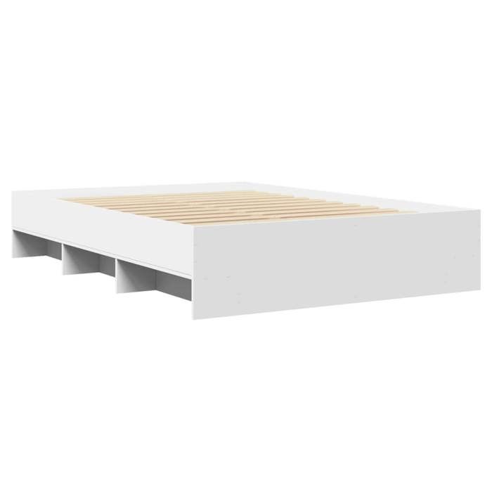 120x200cm Petit lit VIDAXL Structure de lit sans matelas blanc bois ingénierie L13032