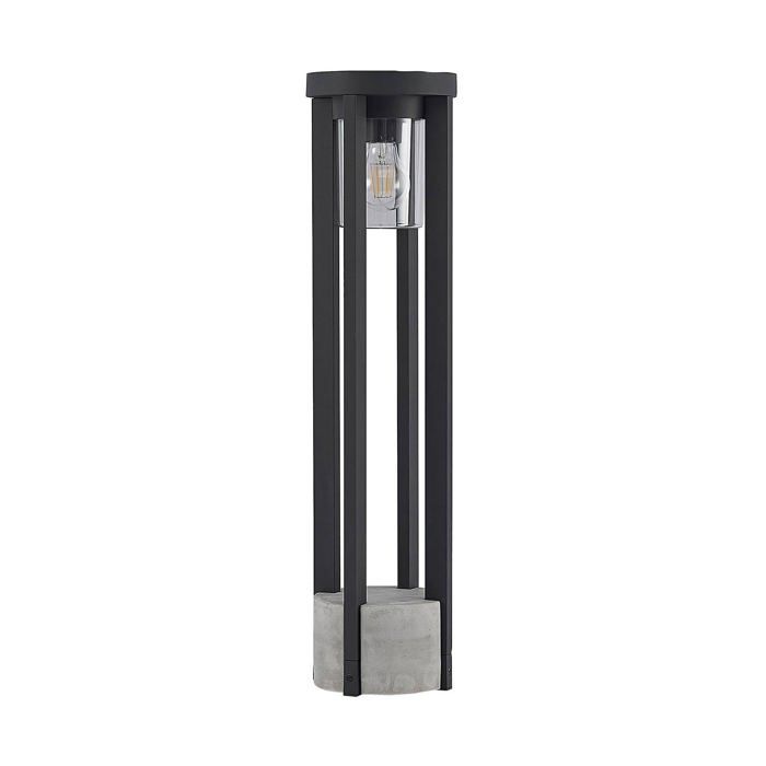 Borne lumineuse - Lucande - lampe de jardin - Béton - gris foncé transparent