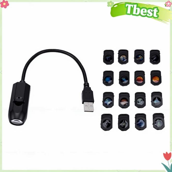Projecteur détoiles - TBEST - Planète - 16 films - USB rechargeable - Noir