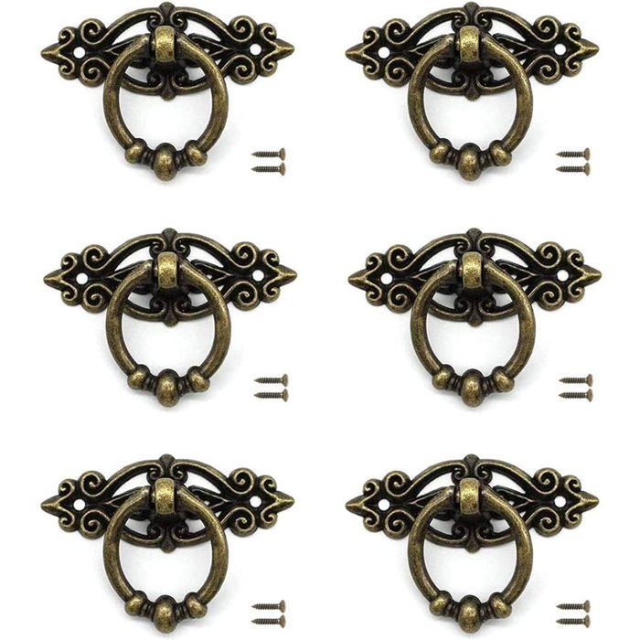 4pcs Poignée Meuble Cuir Bouton Porte Placard Poignee Simili Cuir Bouton de Tiroir Poignee de Meuble Vintage (Noir 96mm)