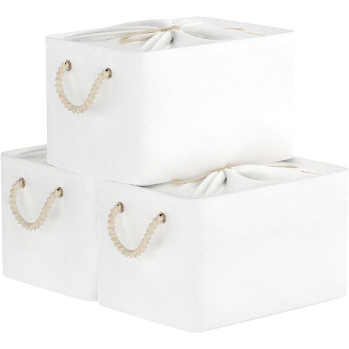 Paniers de rangement pliables - Lot de 3 pièces - Dimensions 33x23x20 cm - Tissu épais et durable