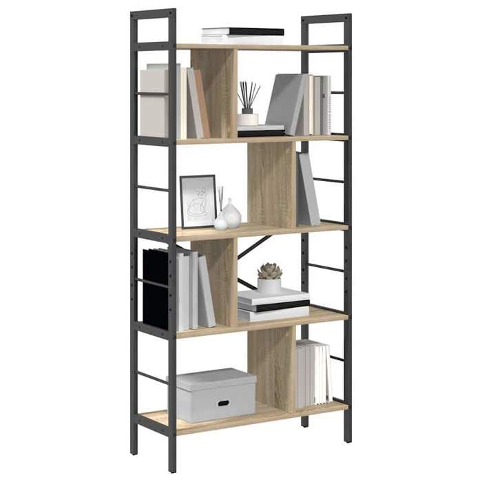 Meuble Étagère - Marron - Étagère de rangement - Chêne Sonoma 75x30x156 cm Bois dingénierie B5249