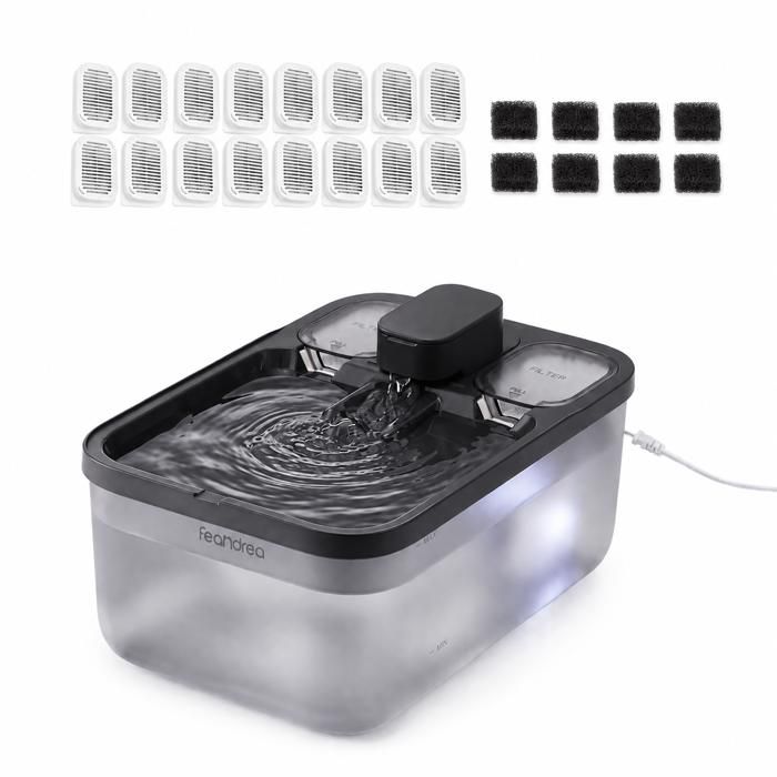 Fontaine à Eau pour Chat 4 5 L et 16 Filtres Ensemble Distributeur Silencieux Filtration 4 Couches Noir Fontaine à Eau pour Chat 4 5 L et 16 Filtres Ensemble Distributeur Silencieux Filtration 4 Couches Noir
