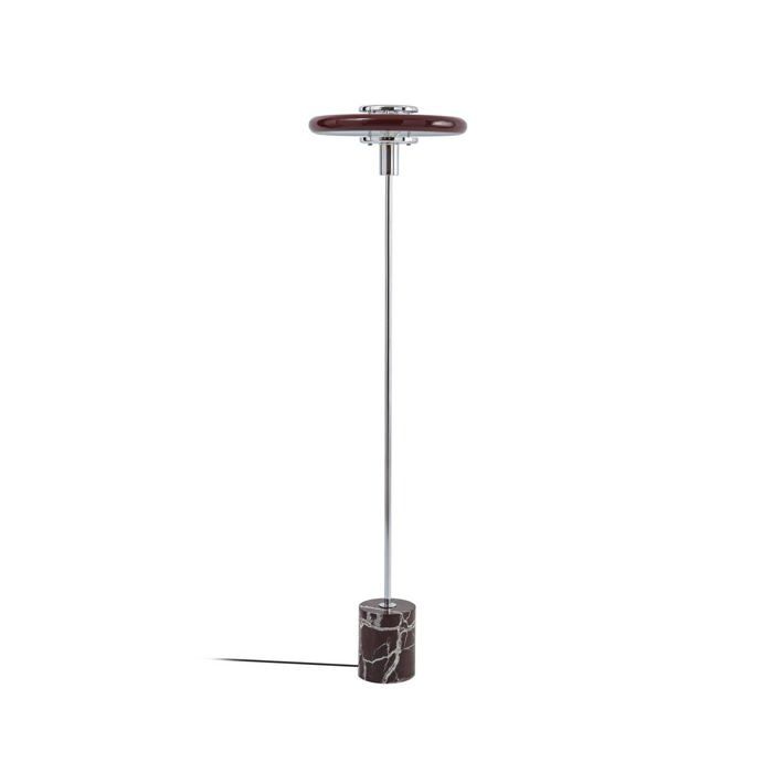 Lampadaire salon - Lindby - lampe sur pied - Marbre - rouge foncé chromé