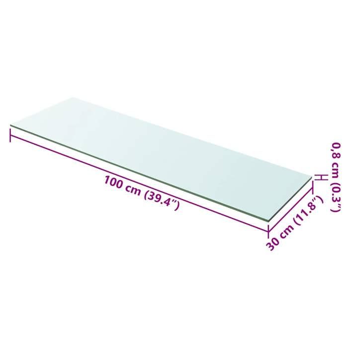 Magnifique Panneau pour étagère Verre transparent 100x30 cm - design polyvalent - pour maison - Transparent 6.44 kg 2026_515196
