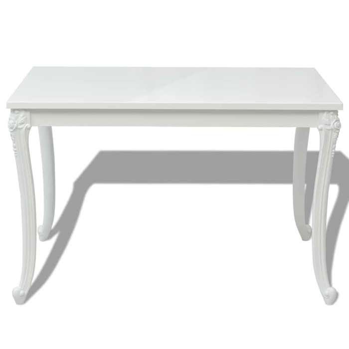 Elégance-Chic Table à manger - 116x66x76 cm - blanc brillant - Table de Repas - Meuble à Manger_001856805